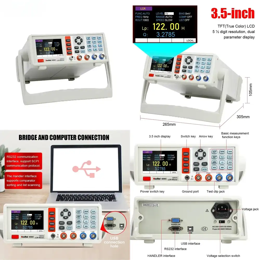 Test Instruments - جهاز قياس LCR رقمي للمكتب لقياس